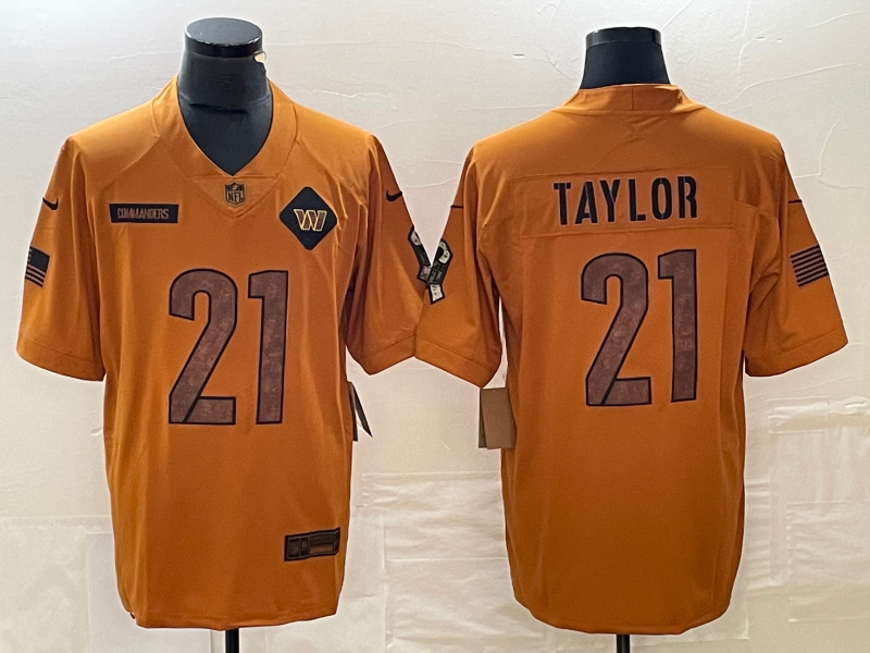 Men's Washington Commanders Sean Taylor #21 Brown 2023 Salute To Service Retired Limited Jersey